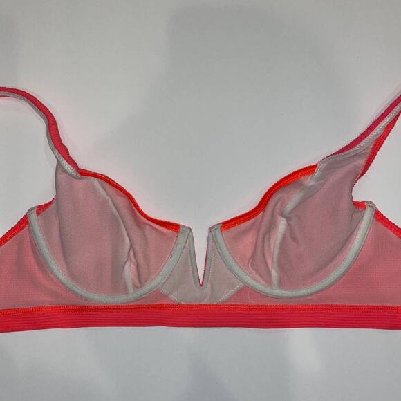 Urban Outfitters Out From Under Bikini Top Women Large Orange Mara Velvet Accent - Picture 3 of 6